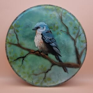 dessous de plat - oiseau vert