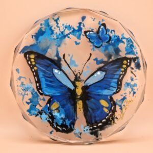 Dessous de Bouteille papillon bleu