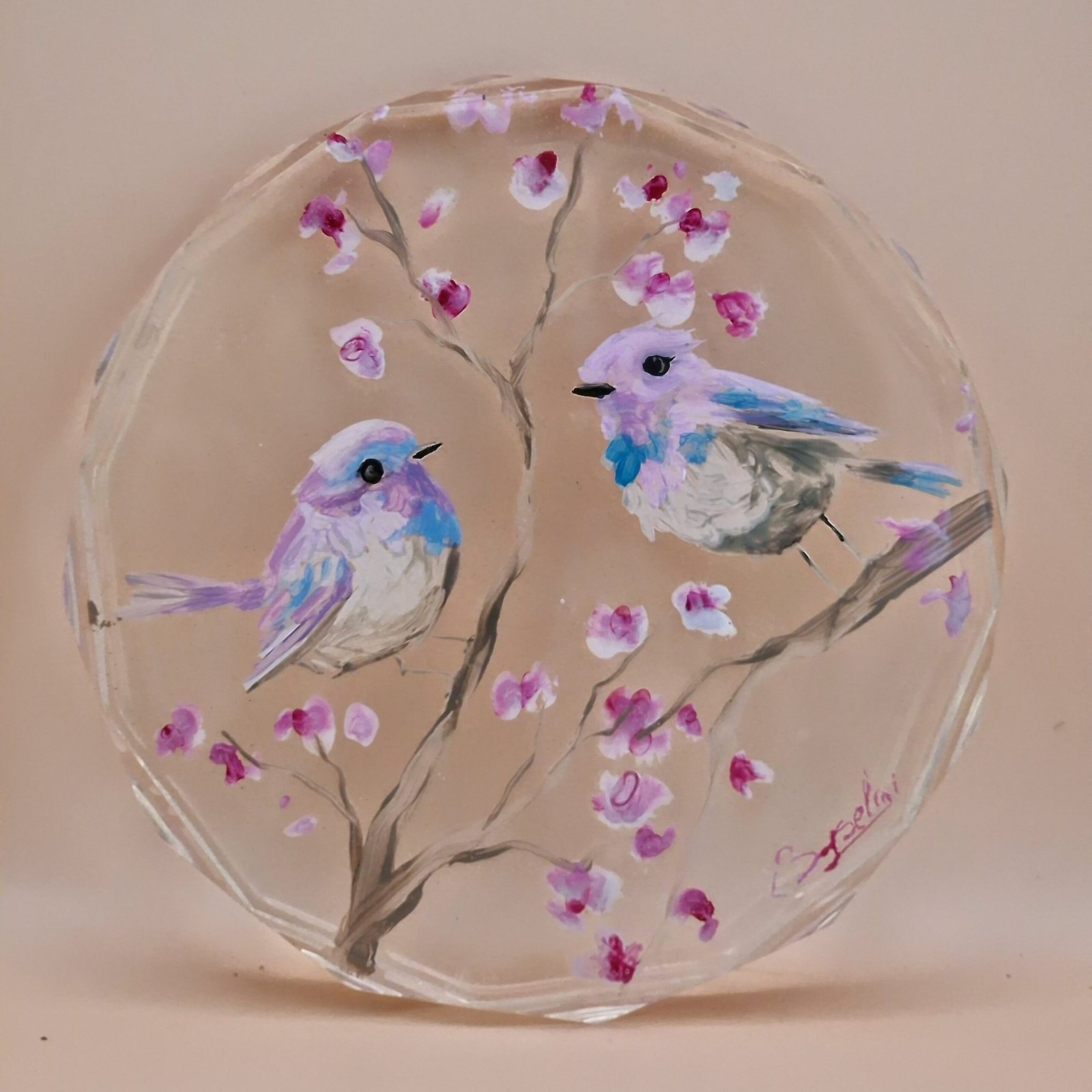 Dessous de Bouteille duo d'oiseaux 1