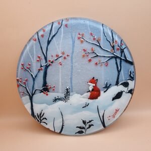 Noël dessous de plat - renard blanc