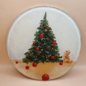 Noël dessous de plat - chat et sapin