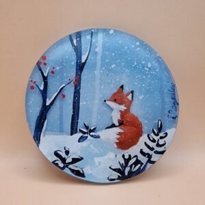 Noël dessous de verre -renard blanc 1