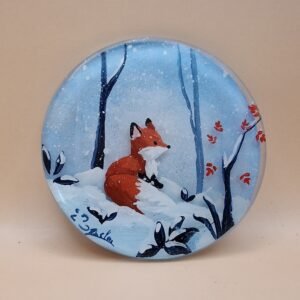 Noël dessous de verre -renard blanc 2